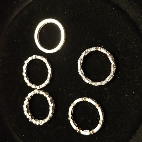 5 Sterling silver 925 infinity bands rings - Picture 5 of 6